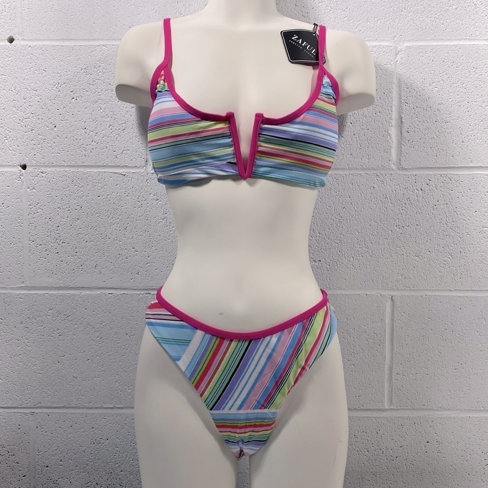 NWT Zaful 2 Pc multi coloured bikini set​​​​​​​​​​